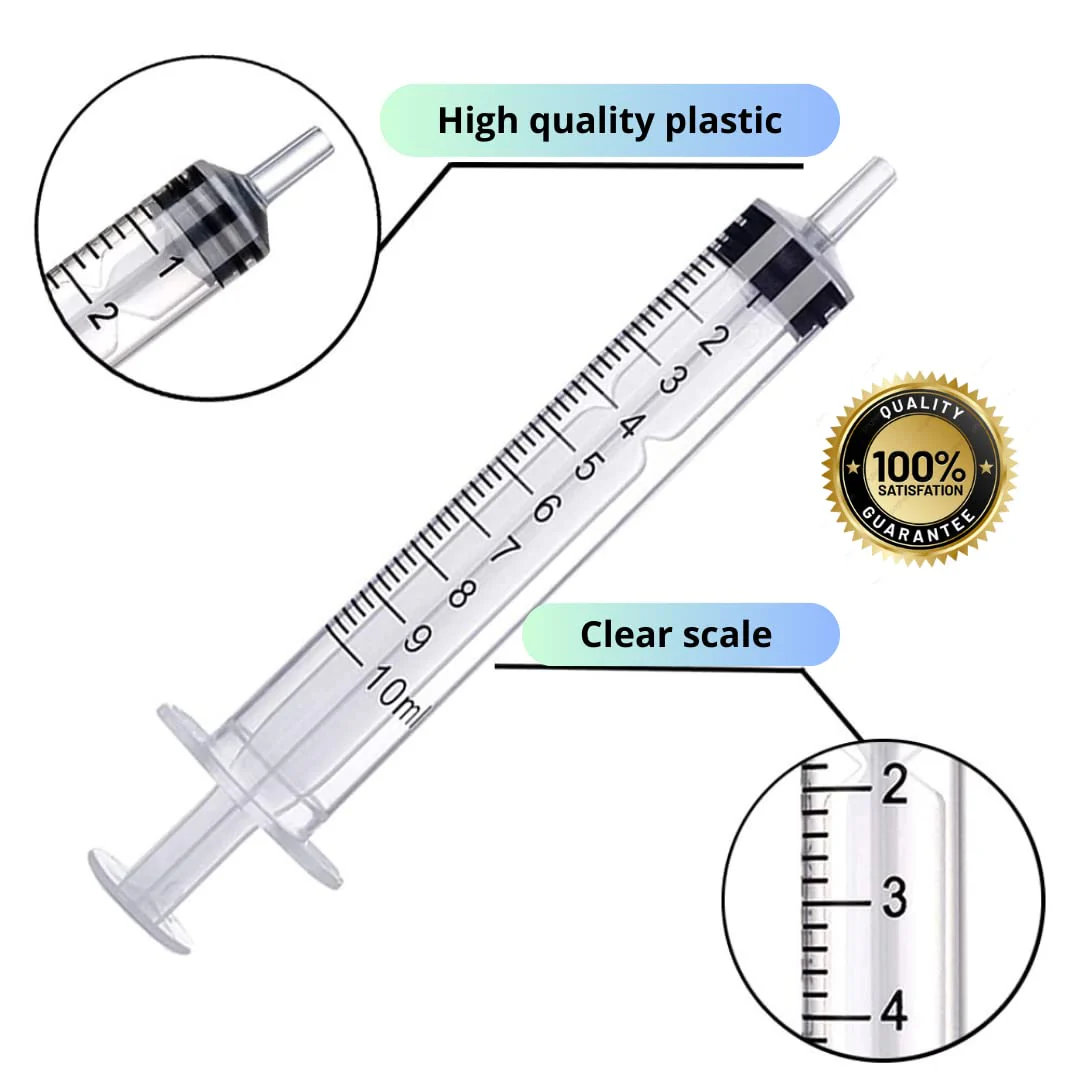 Pack of 10 x 10 ml syringe and 10 x cannula syringe set with blunt needles, various sizes: 1 ml, 3 ml, 5 ml, 10 ml, 20 ml, 30 ml, 60 ml, for hobby and DIY, individually sterile packed - Image 3