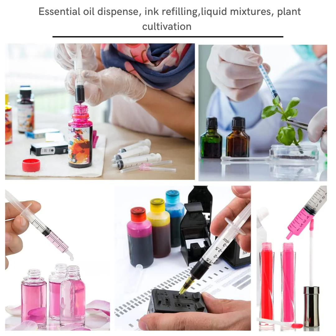 Pack of 10 x 10 ml syringe and 10 x cannula syringe set with blunt needles, various sizes: 1 ml, 3 ml, 5 ml, 10 ml, 20 ml, 30 ml, 60 ml, for hobby and DIY, individually sterile packed - Image 4
