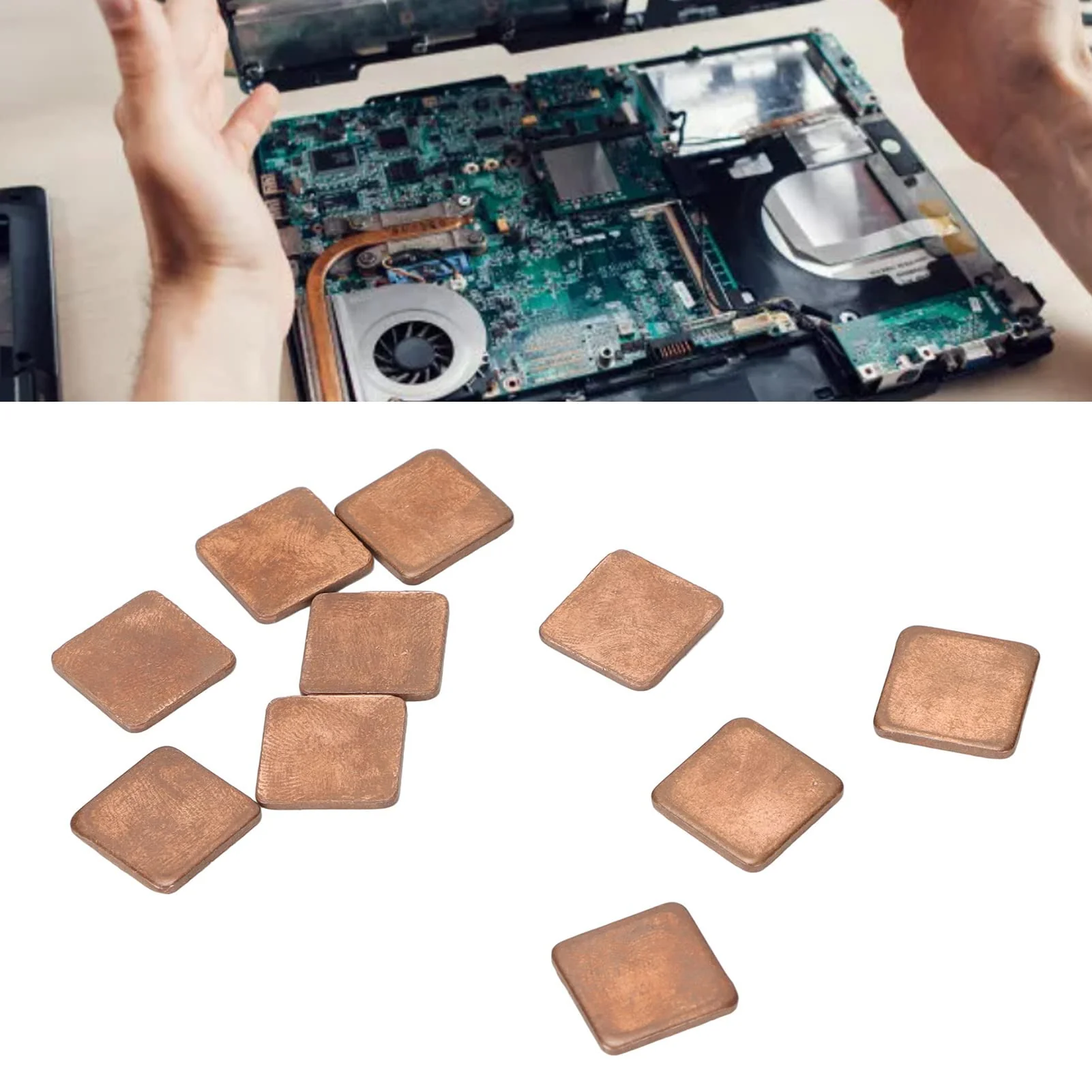 Pack of 100 15 mm GPU CPU Thermal Heatsink Copper Pad, Copper Pad Shim Thermal Kit, Multiple Thickness Options Copper Plate Cooler Small Heatsink for Cooling PC Components (15 x 15 x 0.5 mm) - Image 7