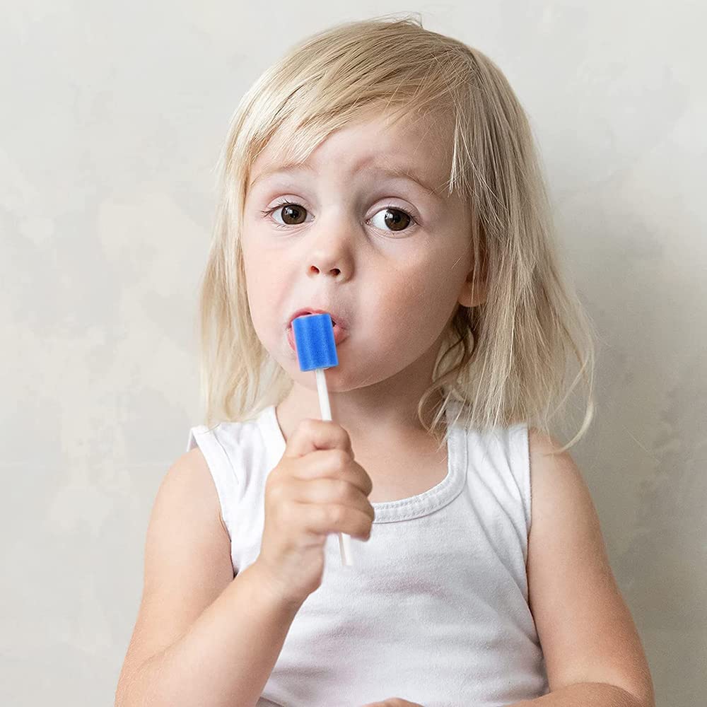Pack of 100 Disposable Oral Care Sponge, Portable Mouth Sponge, Disposable, Oral Care Sticks for Cleaning Dental Clinics, 13.5 cm (Blue) Blue - Image 5