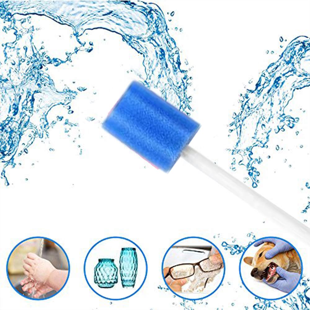 Pack of 100 Disposable Oral Care Sponge, Portable Mouth Sponge, Disposable, Oral Care Sticks for Cleaning Dental Clinics, 13.5 cm (Blue) Blue - Image 6