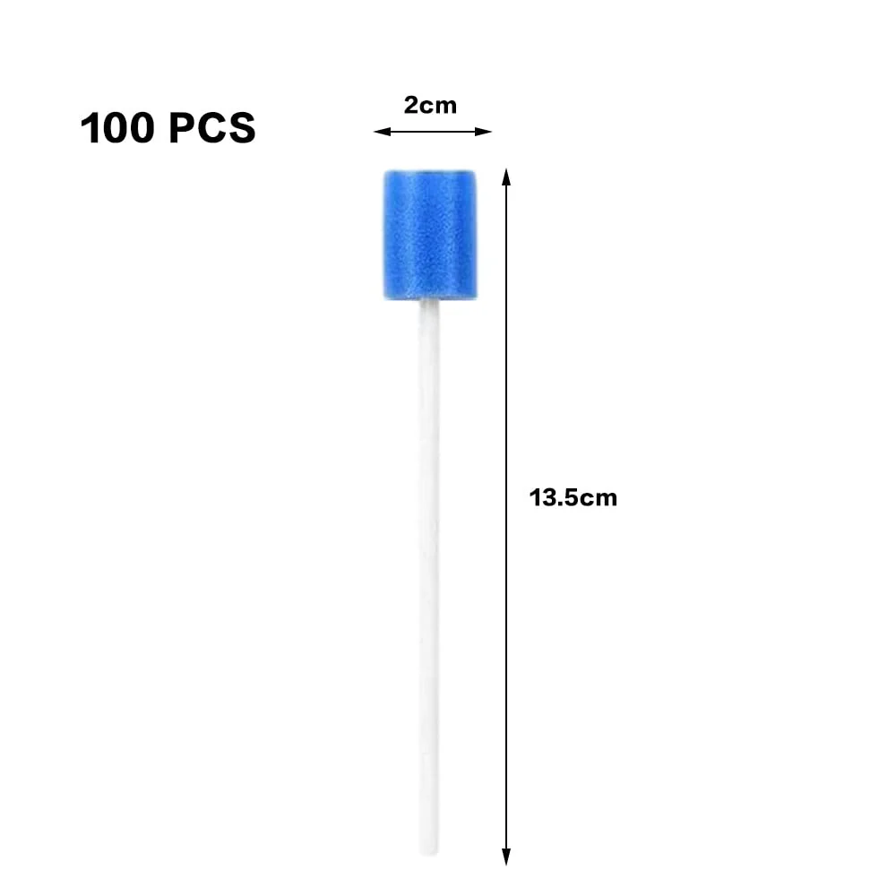 Pack of 100 Disposable Oral Care Sponge, Portable Mouth Sponge, Disposable, Oral Care Sticks for Cleaning Dental Clinics, 13.5 cm (Blue) Blue - Image 7