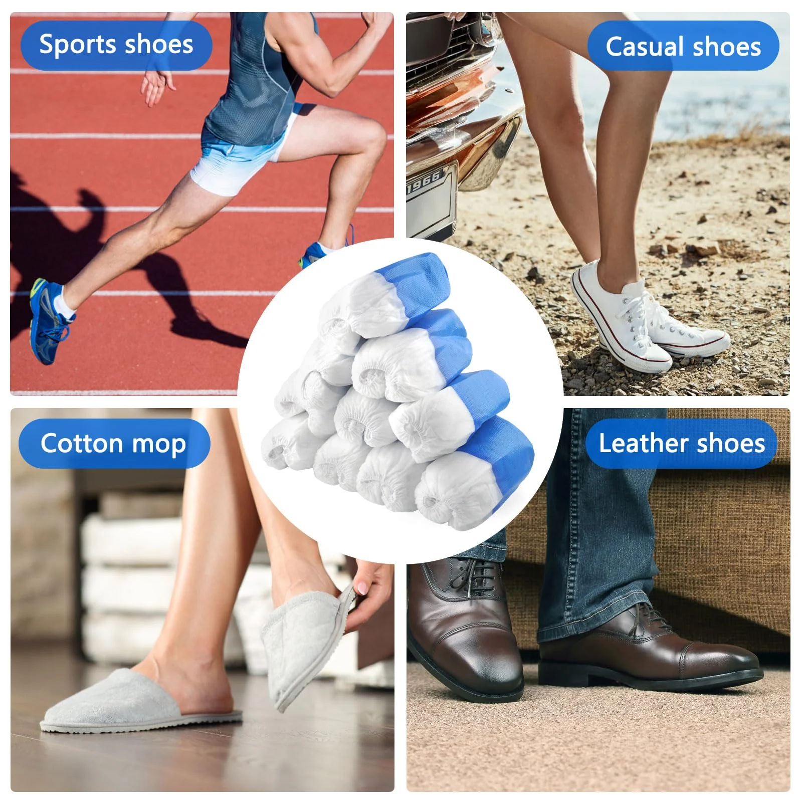 Pack of 100 Overshoes, Shoe Covers, CPE + PP Plastic Shoe Covers, Reusable Overshoes, Rain Protection, Overshoes, Shoe Covers, Waterproof, One Size, Indoor and Outdoor - Image 7