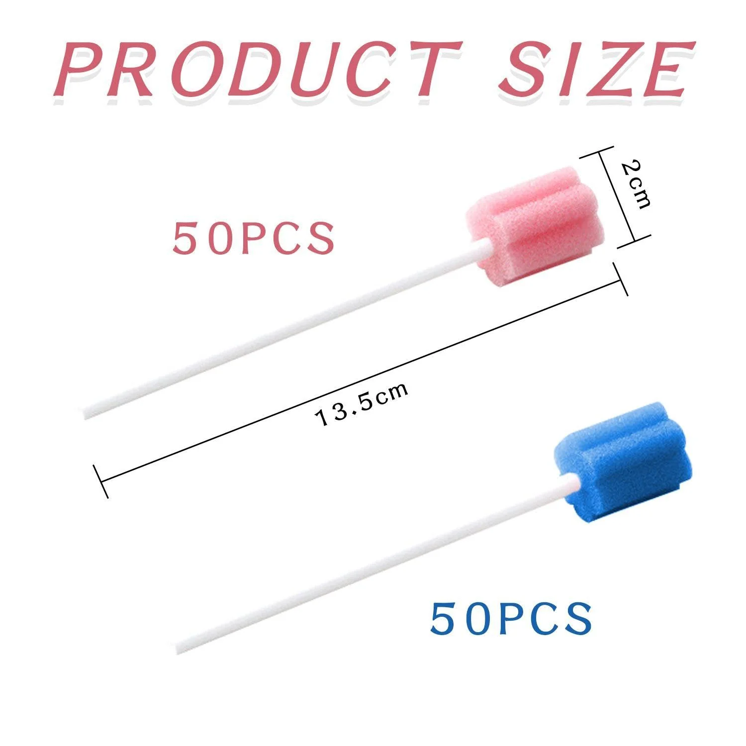 Pack of 100 Sponge Sticks, Oral Care Sponge Sticks, Dental Cleaning Sponge Sticks, Portable Mouth Sponge Sticks, Sponge Sticks for Children and Adults - Image 2