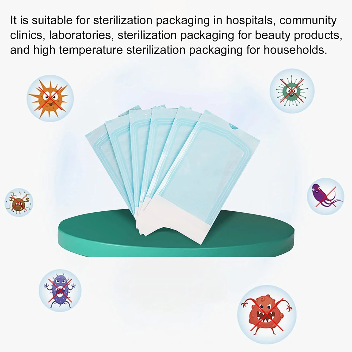 Pack of 100 Sterilisation Bags, Self-Sealing Sterilisation Bags, Autoclave Self-Sealing Sterilisation Bags, Small, 70 x 230 mm - Image 4