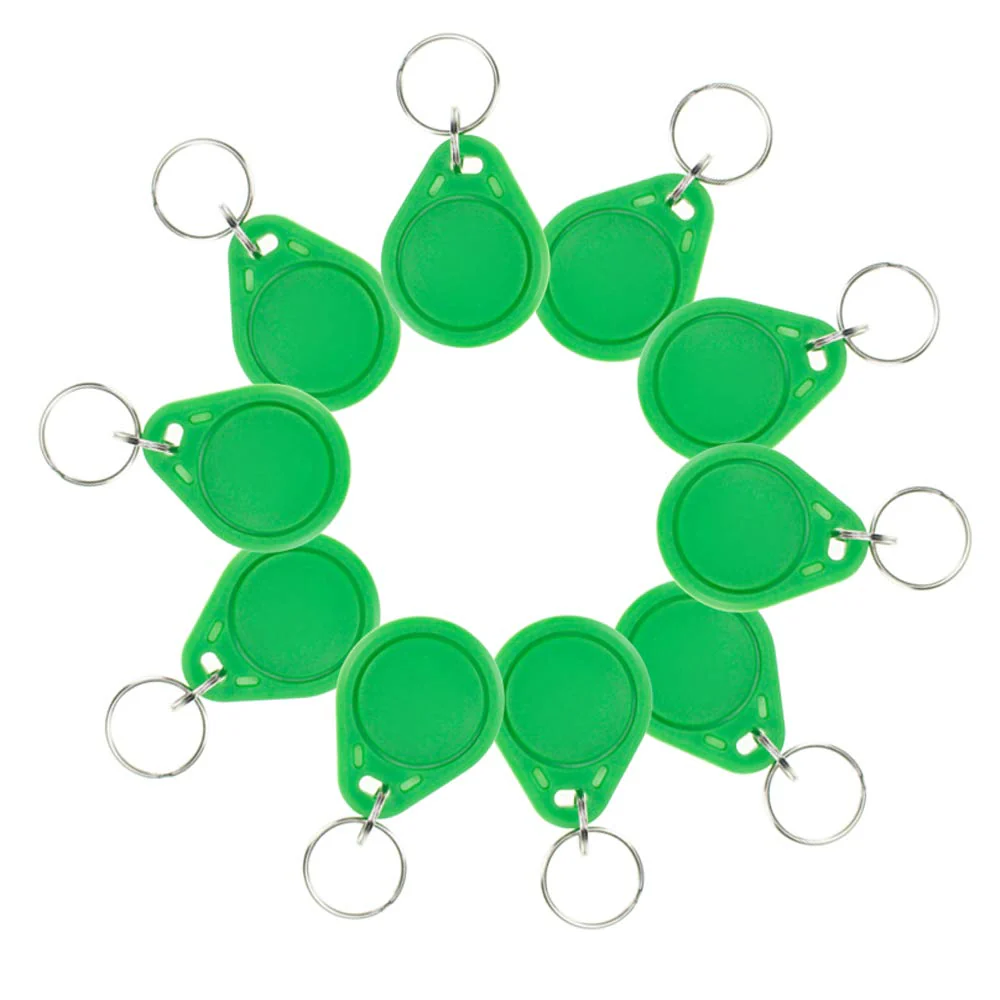 (Pack of 100) Waterproof ABS 13.56MHz ISO14443A MF Classic 1K NFC RFID Token,RFID Keyfob,RFID Tag (Green) - Image 3