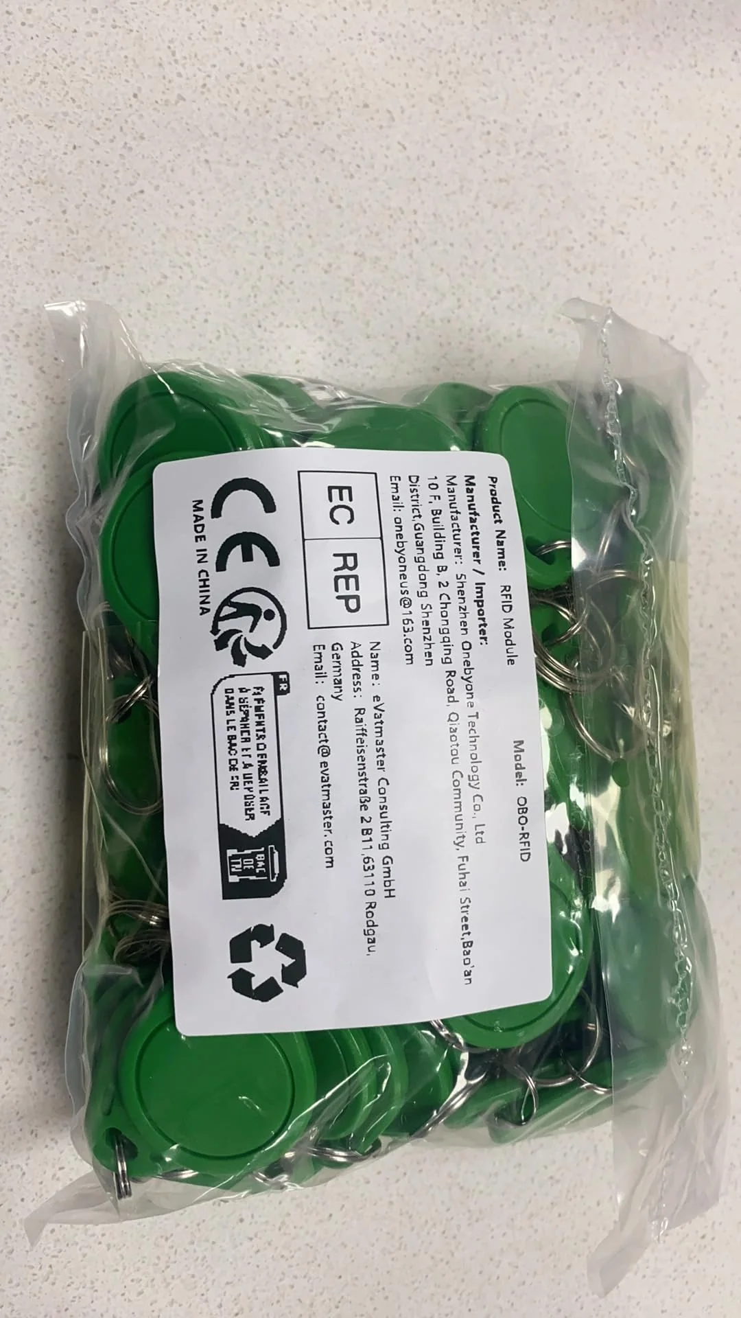 (Pack of 100) Waterproof ABS 13.56MHz ISO14443A MF Classic 1K NFC RFID Token,RFID Keyfob,RFID Tag (Green) - Image 6