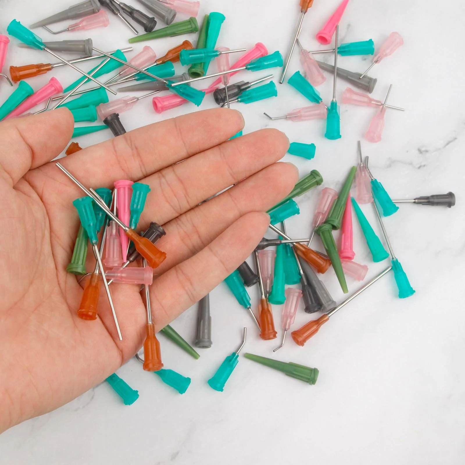 Pack of 110 Blunt Dosing Needles with 11 Different Thicknesses, Blunt Tip Syringe Needles Dosing Needle with Luer Lock, Plastic Blunt Needles, for Refilling Liquid Ink - Image 6