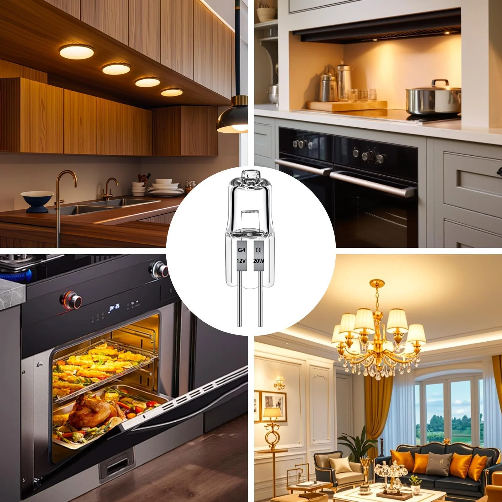 Pack of 12 G4 Halogen Light Bulbs 20 W 2700 K Warm White 240 lm Halogen Bulb G4 20 W 12 V to 300 C Halogen Dimmable Warm White for Cooker Hoods, Ovens, Microwaves 20w - Image 7