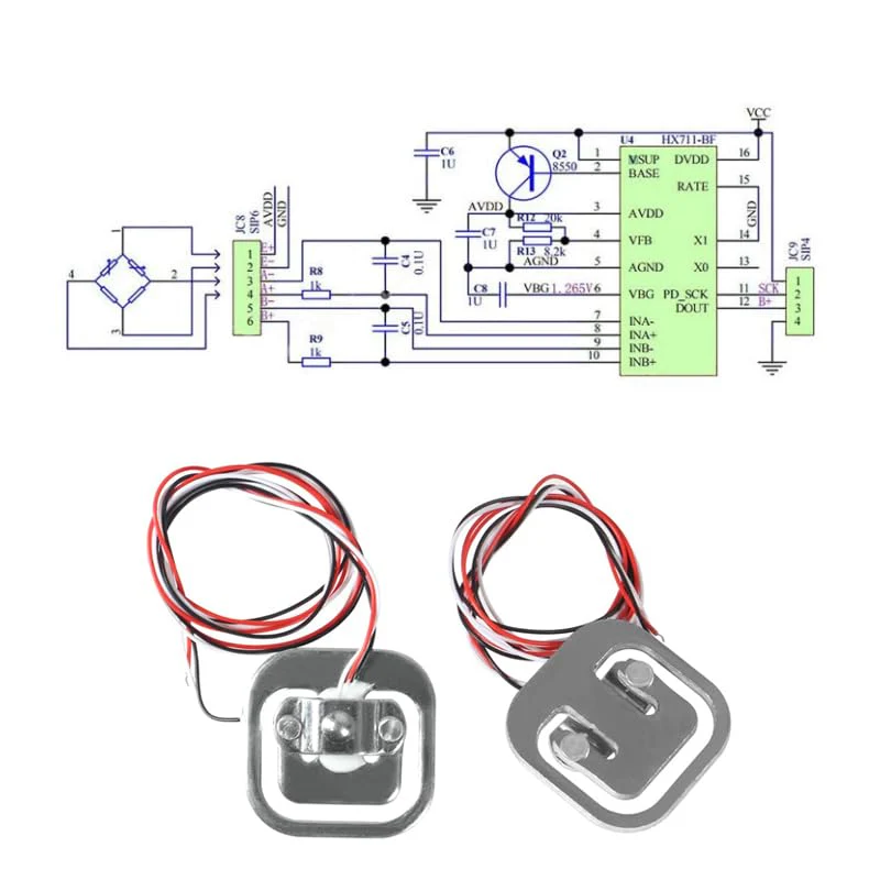 Pack of 12 Half Bridge Load Cell 50 kg Half Bridge Strain Gauge Weight Sensor + 3 Pieces HX711 Module for Arduino Microcontroller DIY - Image 3