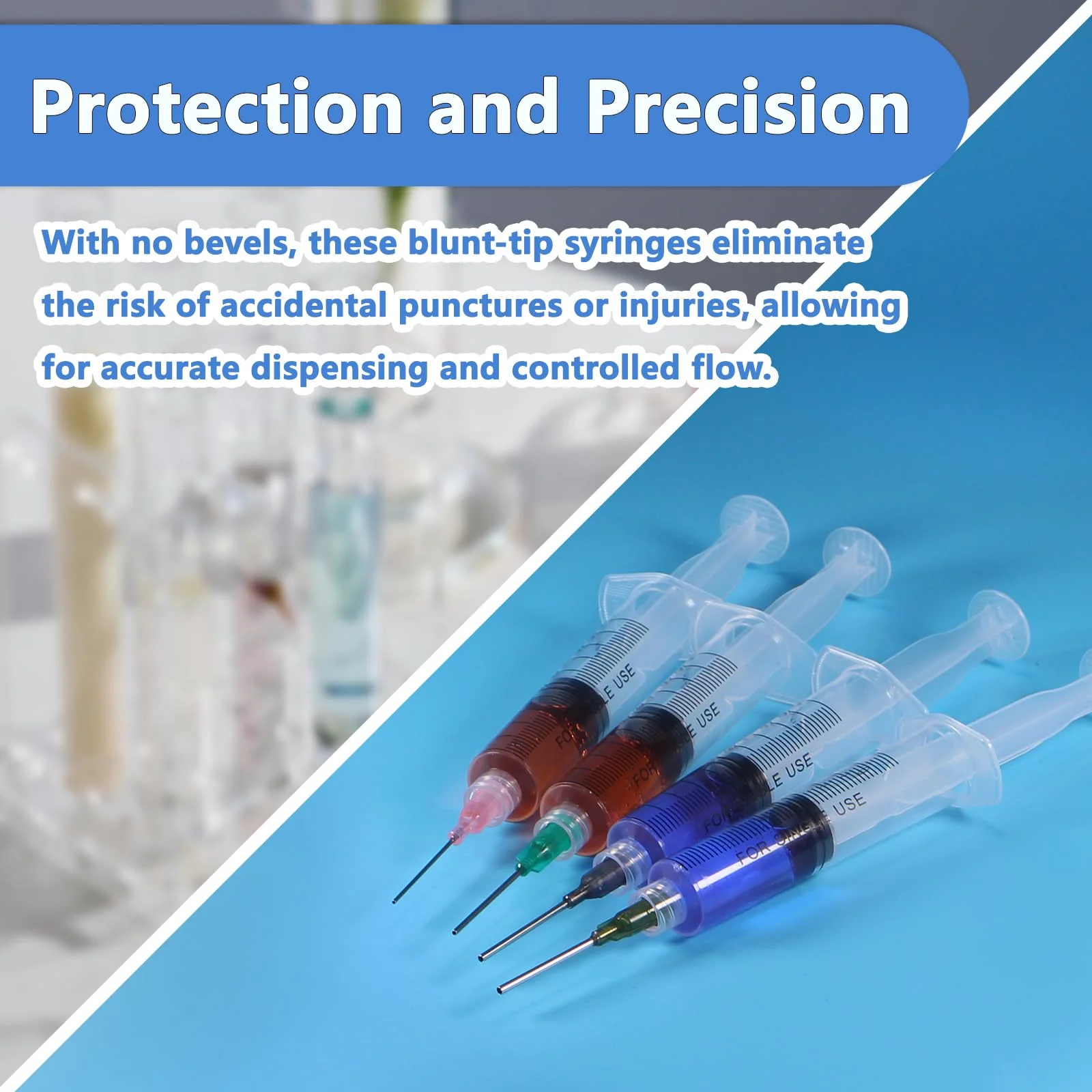 Pack of 12 Reusable Luer Lock Syringe, 10 ml Screw Cap Syringe, Threaded Syringe with 14-27G Dosing Needles and Caps Blunt Needle, Dosing Feeding Syringe for Pet Feeding Watering - Image 4