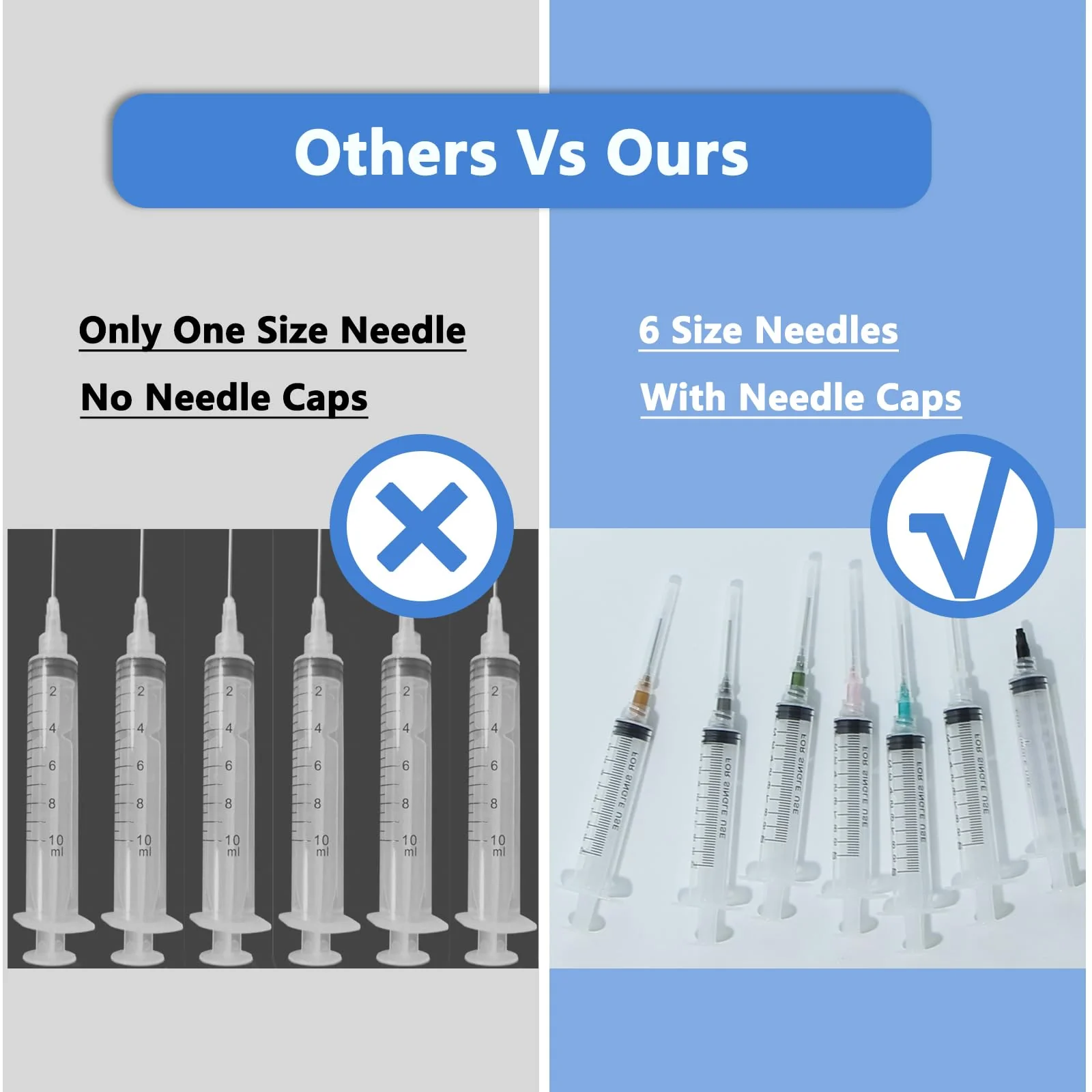 Pack of 12 Reusable Luer Lock Syringe, 10 ml Screw Cap Syringe, Threaded Syringe with 14-27G Dosing Needles and Caps Blunt Needle, Dosing Feeding Syringe for Pet Feeding Watering - Image 6