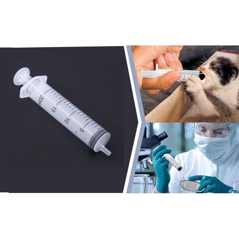 Pack of 12 Syringes, 20 ml Reusable Syringe, Dosing Syringe Without Needle, Tools for Liquid Measure Syringes, Food Syringe, for Laboratory, Animal Feeding, Plant Watering - Image 3