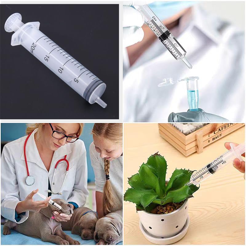 Pack of 12 Syringes, 20 ml Reusable Syringe, Dosing Syringe Without Needle, Tools for Liquid Measure Syringes, Food Syringe, for Laboratory, Animal Feeding, Plant Watering - Image 4