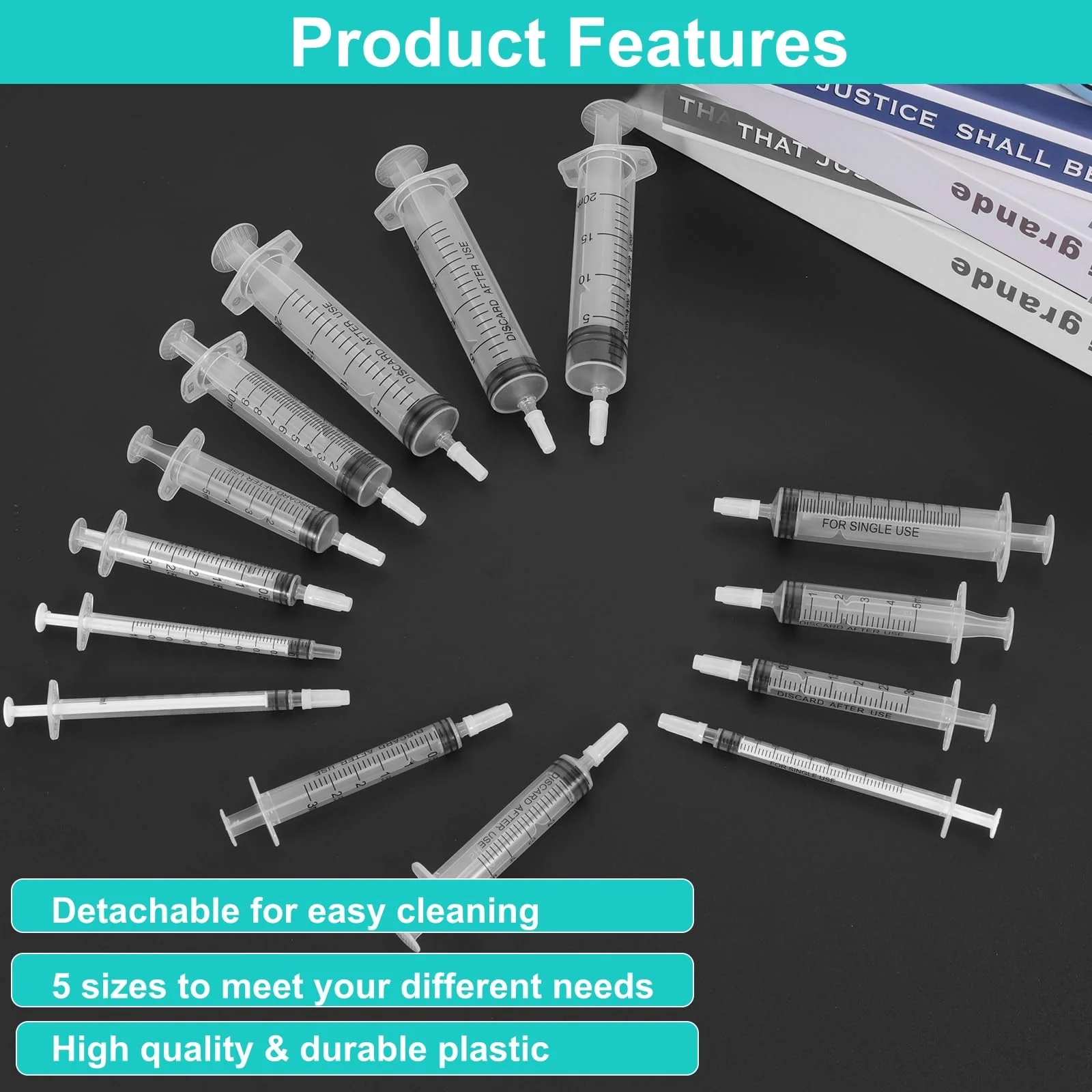 Pack of 15 Syringes, 1 ml, 3 ml, 5 ml, 10 ml, 20 ml, Reusable Syringe, Dosing Syringe, Wind-Up Syringe Without Needle, Tools for Versatile Applications, Laboratories, Animal Feeding, Plant Watering - Image 3