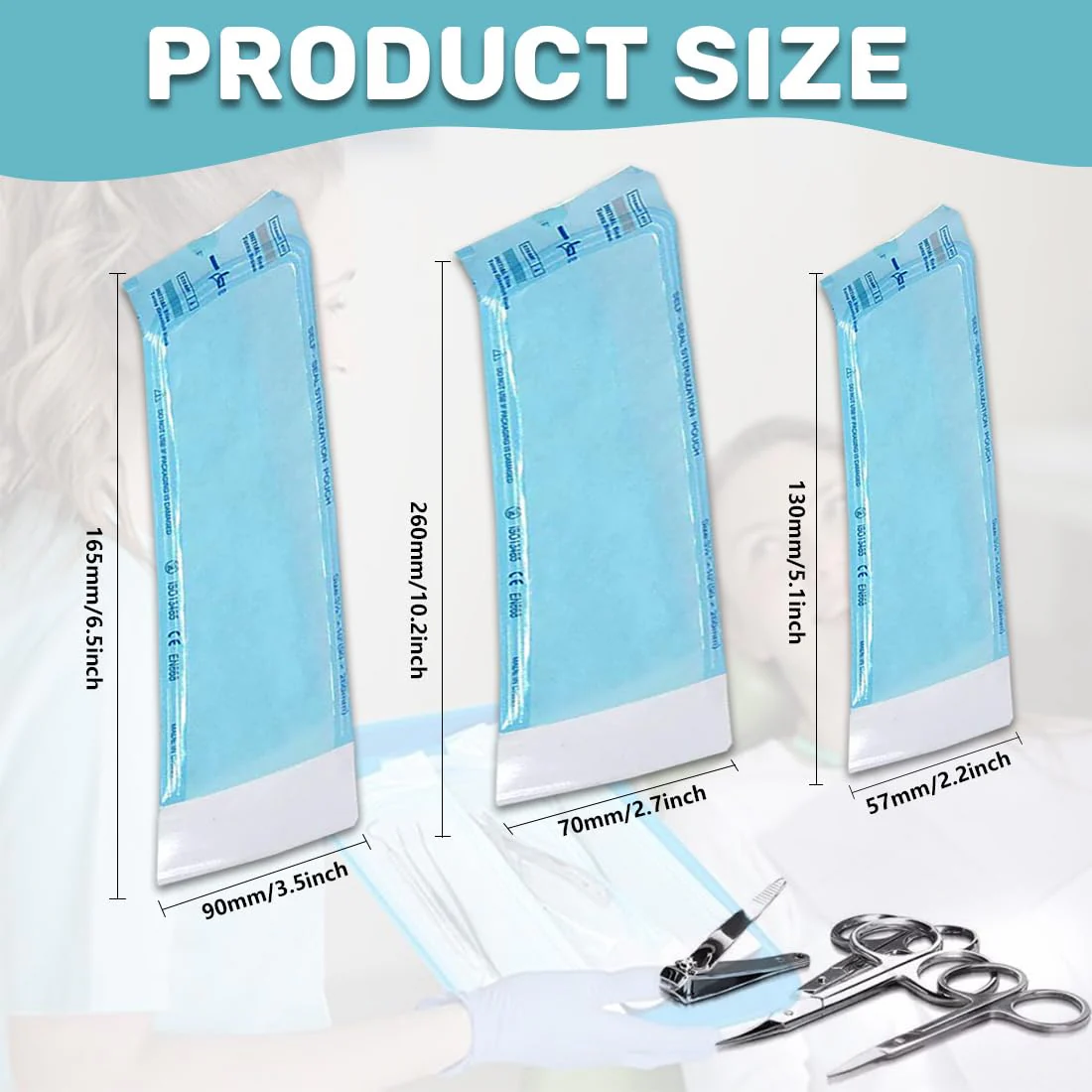 Pack of 150 Sterilisation Bags, Self-Sealing Sterilisation Bags, Sterilisation Bags, Dental Self-Sealing Sterilisation Bags - Image 2
