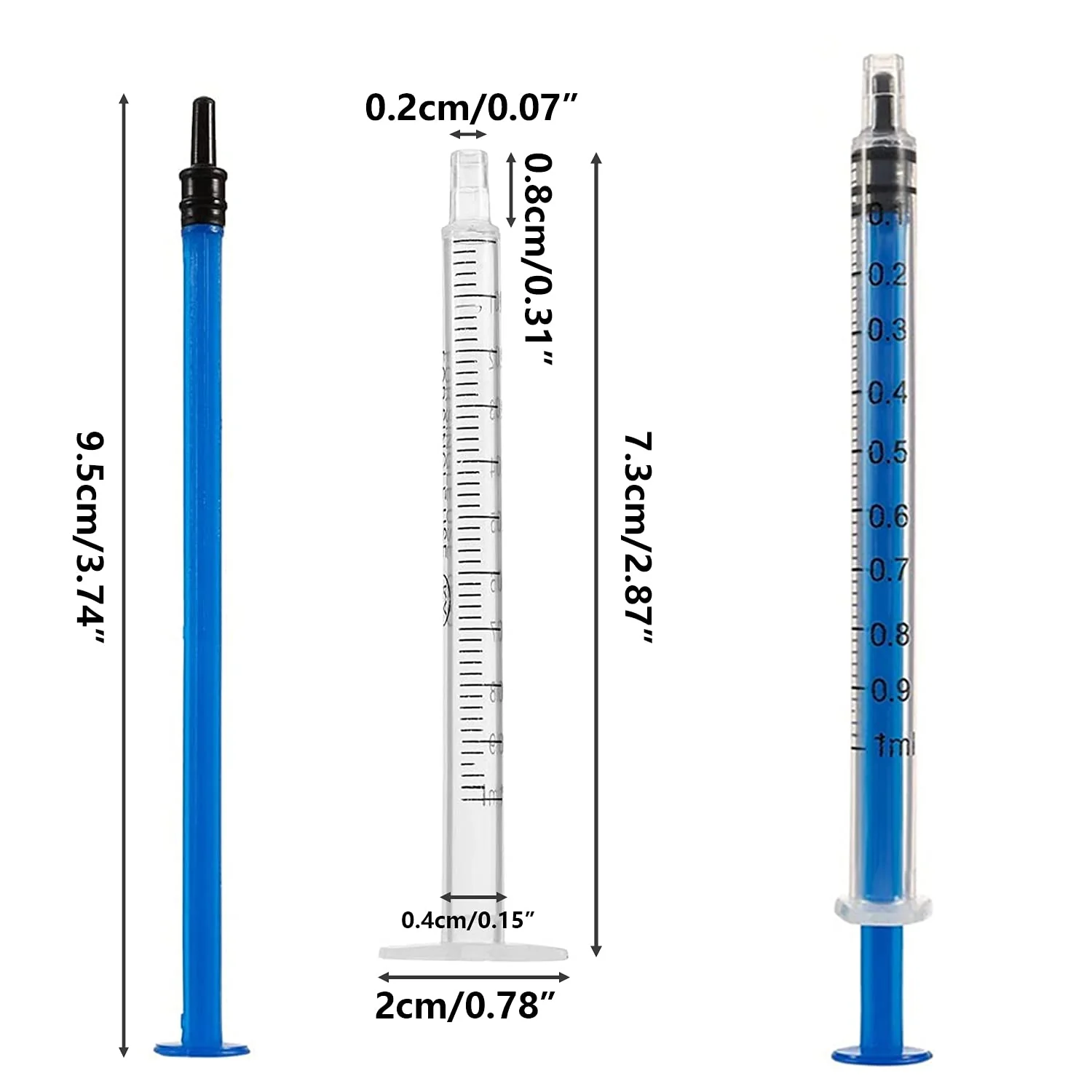Pack of 18 1 ml Syringes, Plastic Syringes with Caps, Oil Dispensing Syringes, No Needle, Colostrum Syringe, Sterile Individual Packaging for Liquid Measurement of Pets, Scientific Laboratories 18 pieces, 1 ml - Image 2