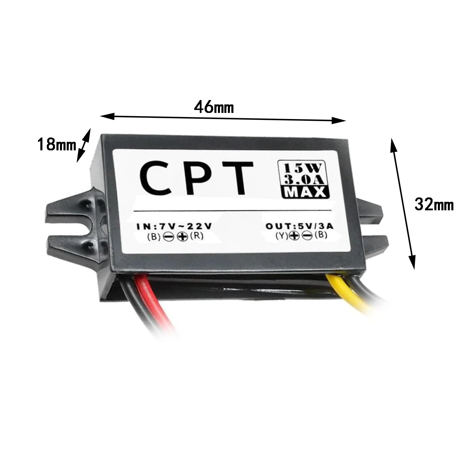 Pack of 2 12 V to 5 V Converter DC-DC Step Down Module 3 A 15 W DC to DC Car Power Converter Adapter (no USB Interface) - Image 2