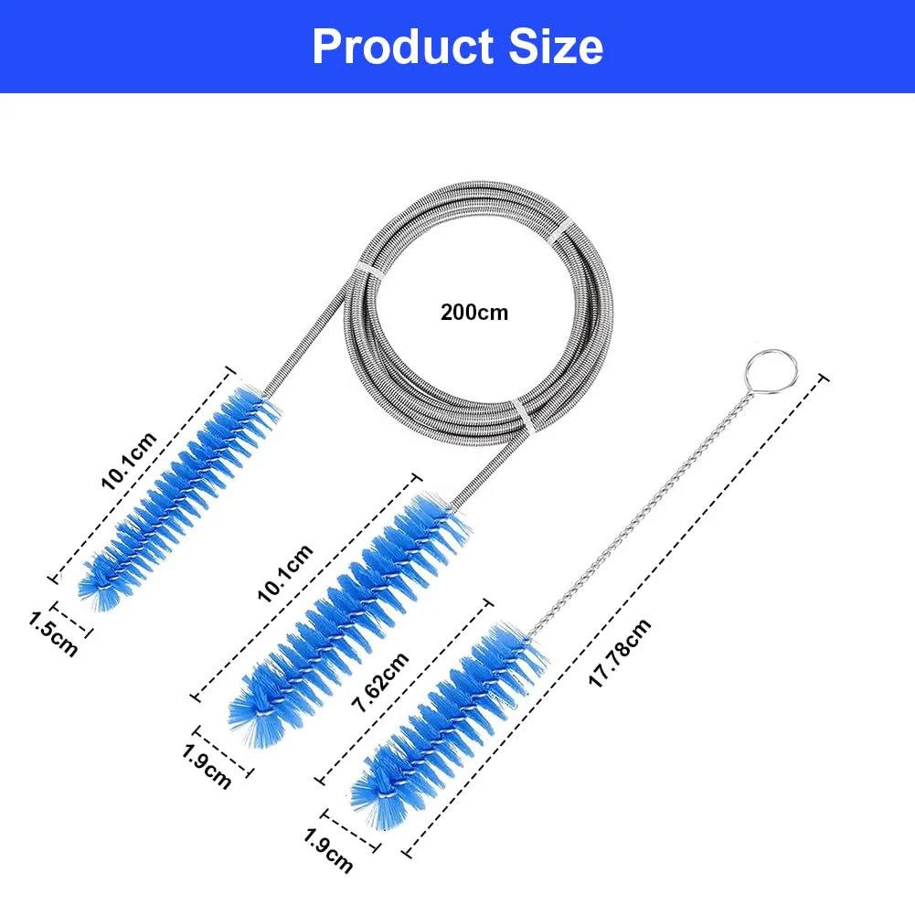 Pack of 2 8 in 1 CPAP Cleaner Hose Brush, CPAP Hose Cleaning Brush, Brush Diameter 15 mm and 19 mm, CPAP Hose and Mask Cleaning Brush, for Cpap, Pipes, Aquarium Cleaning Brush - Image 2