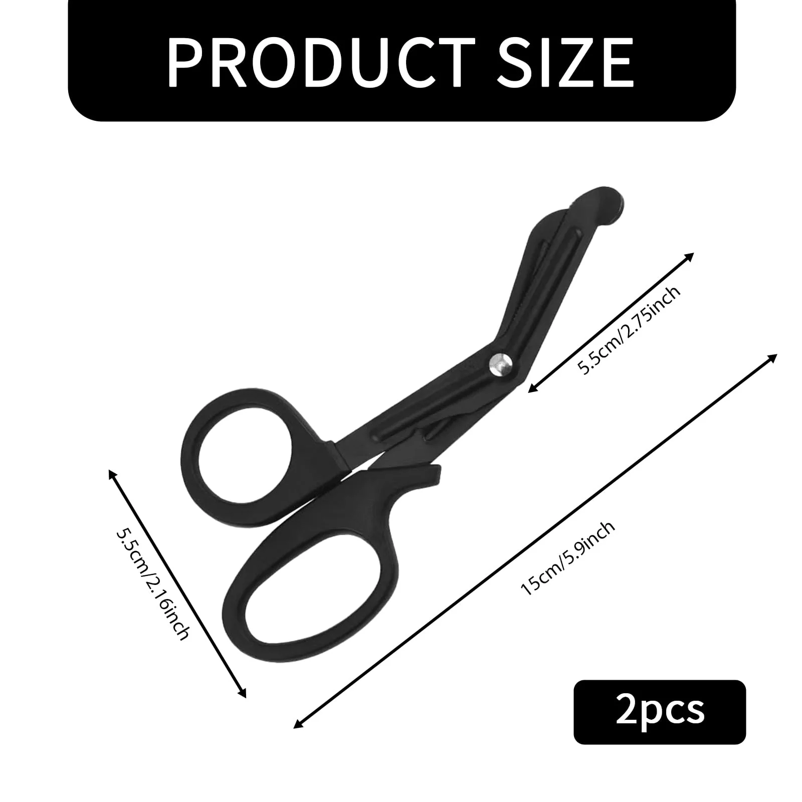 Pack of 2 Bandage Scissors, Bandage Scissors, Nurse, Dress Scissors, Emergency Service, Medical Scissors, Stainless Steel, Suitable for Rescue (Green, Black) - Image 2