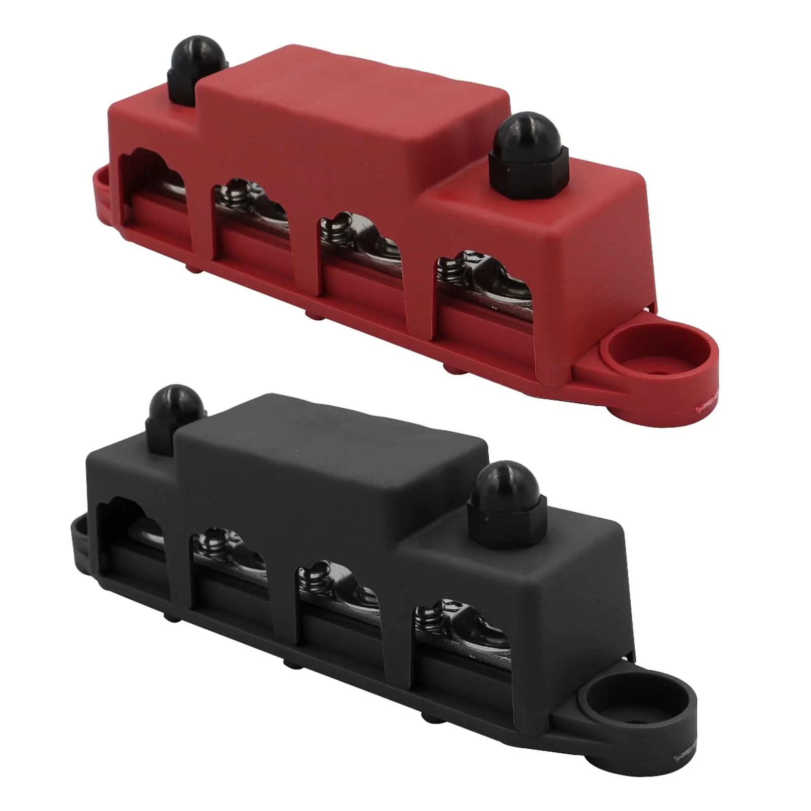 Pack of 2 Busbar 12V-48V DC Busbar Distribution Block 250A Power Distribution Block, Power Distribution Rail with 4 x M8 Bolt Connection for Car Marine Car Trailers Motorhome Boat - Image 2