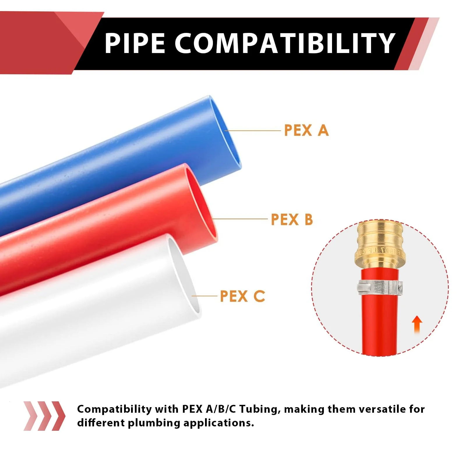 (Pack of 2) EFIELD Pex 3/4"x 1/2" Female Threaded NPT Elbow Adapter Brass Crimp Fittings (Pex 3/4"x 1/2" Female Thread),(PEX1807301-2PCS) 3/4"x 1/2"(Pack of 2) - Image 4