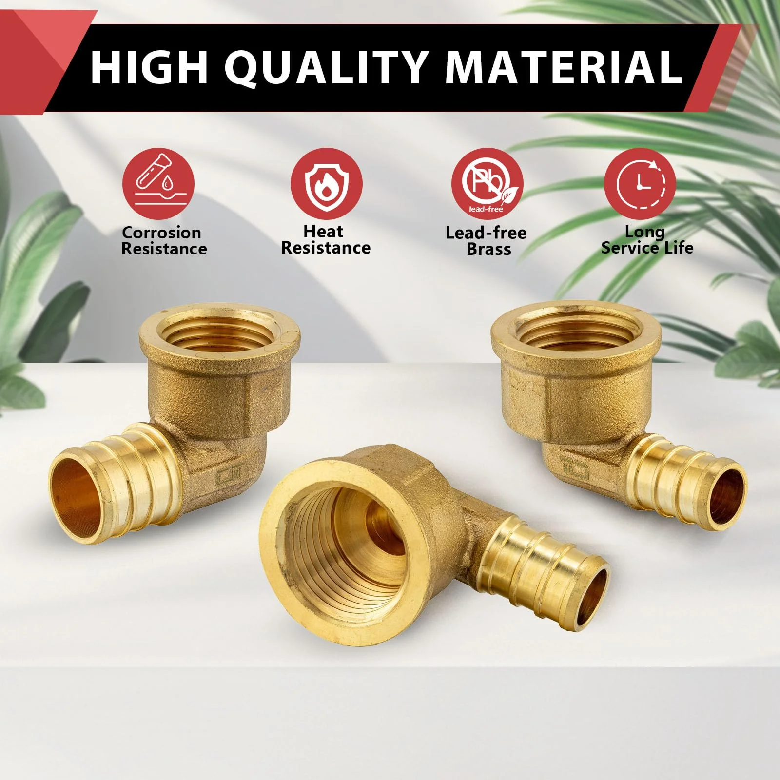 (Pack of 2) EFIELD Pex 3/4"x 1/2" Female Threaded NPT Elbow Adapter Brass Crimp Fittings (Pex 3/4"x 1/2" Female Thread),(PEX1807301-2PCS) 3/4"x 1/2"(Pack of 2) - Image 6