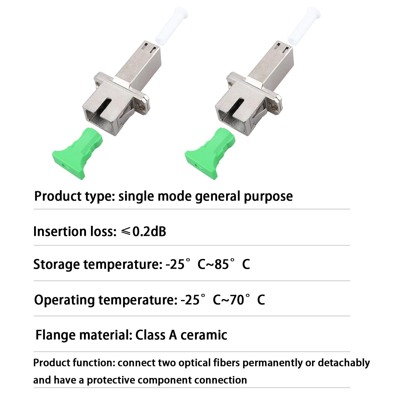 Pack of 2 Fibre Optic Adapter, SC/APC Female to LC/APC Male Singlemode, LC to SC Adapter, for Durable and Fast Fibre Optic Coupling - Image 3