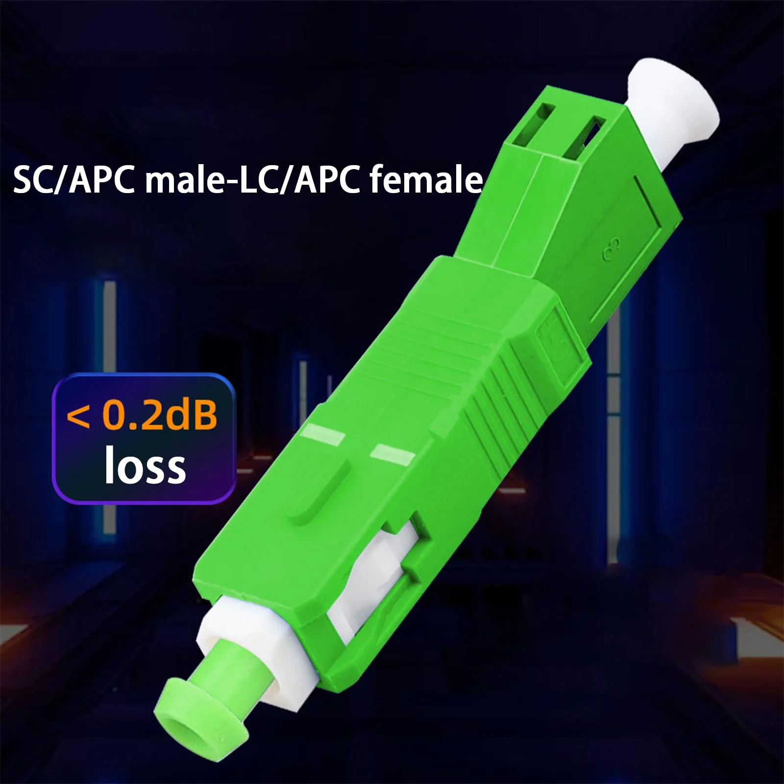 Pack of 2 Fibre Optic Coupling, LC/APC Female to SC/APC Male, SC Male-LC Female, Singlemode Fibre Optic Adapter, Hybrid Fibre Adapter Plug, for Connecting Fibre Optic Communication Devices - Image 2