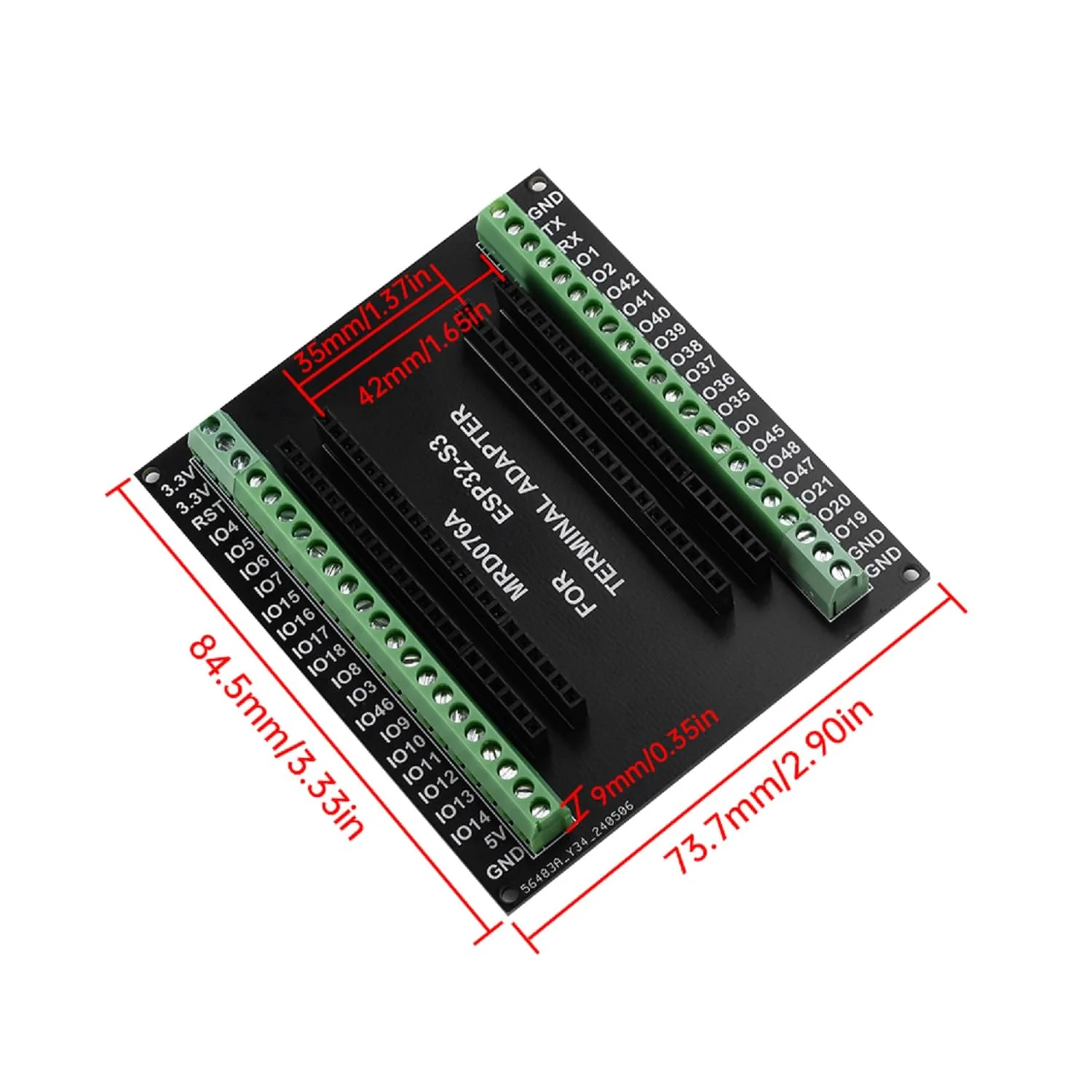 Pack of 2 for ESP32 Expansion Board, 1 in 2 Microcontroller Development Board Compatible with 44Pin for ESP32 S3 N8R2 N16R8 Development Board 2 x expansion board - Image 2