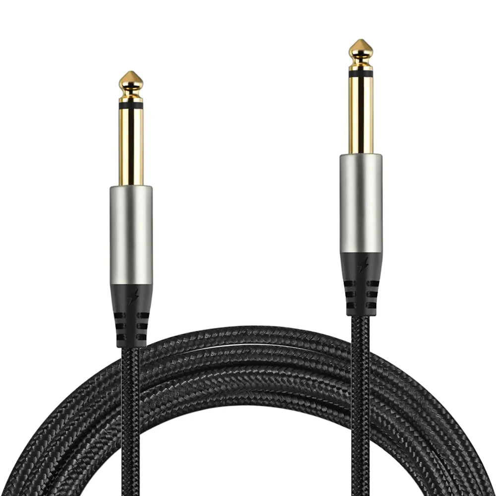 Pack of 2 Guitar Cables 1/4 Inch Instrument Cable with 6.33mm Straight TS Jack (16 Feet-2 Pack) 16 Feet-2 Pack - Image 2