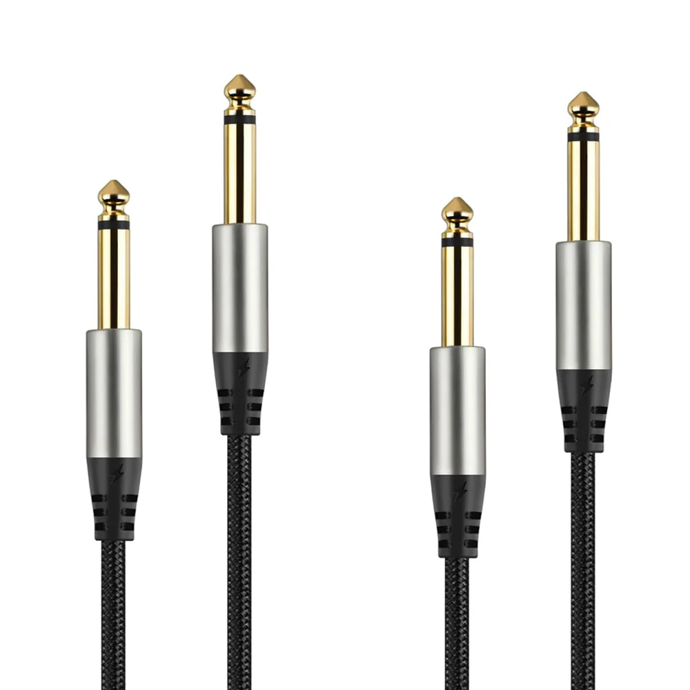 Pack of 2 Guitar Cables 1/4 Inch Instrument Cable with 6.33mm Straight TS Jack (16 Feet-2 Pack) 16 Feet-2 Pack - Image 3