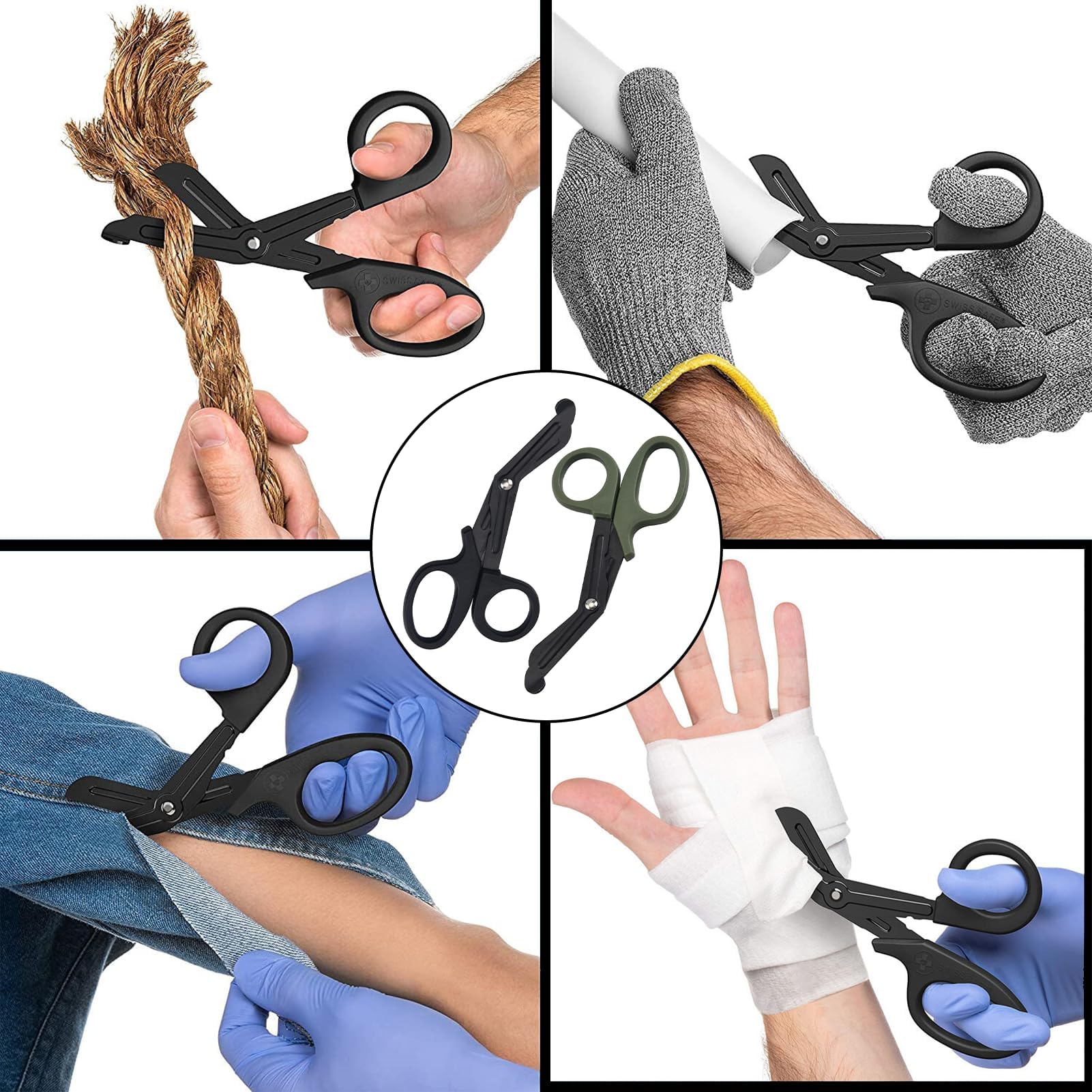 Pack of 2 medical bandage scissors, bandage scissors, rescue scissors, bandage scissors, emt and trauma scissors, stainless steel bandage scissors for nurses, medical students, emergency room, black - Image 6