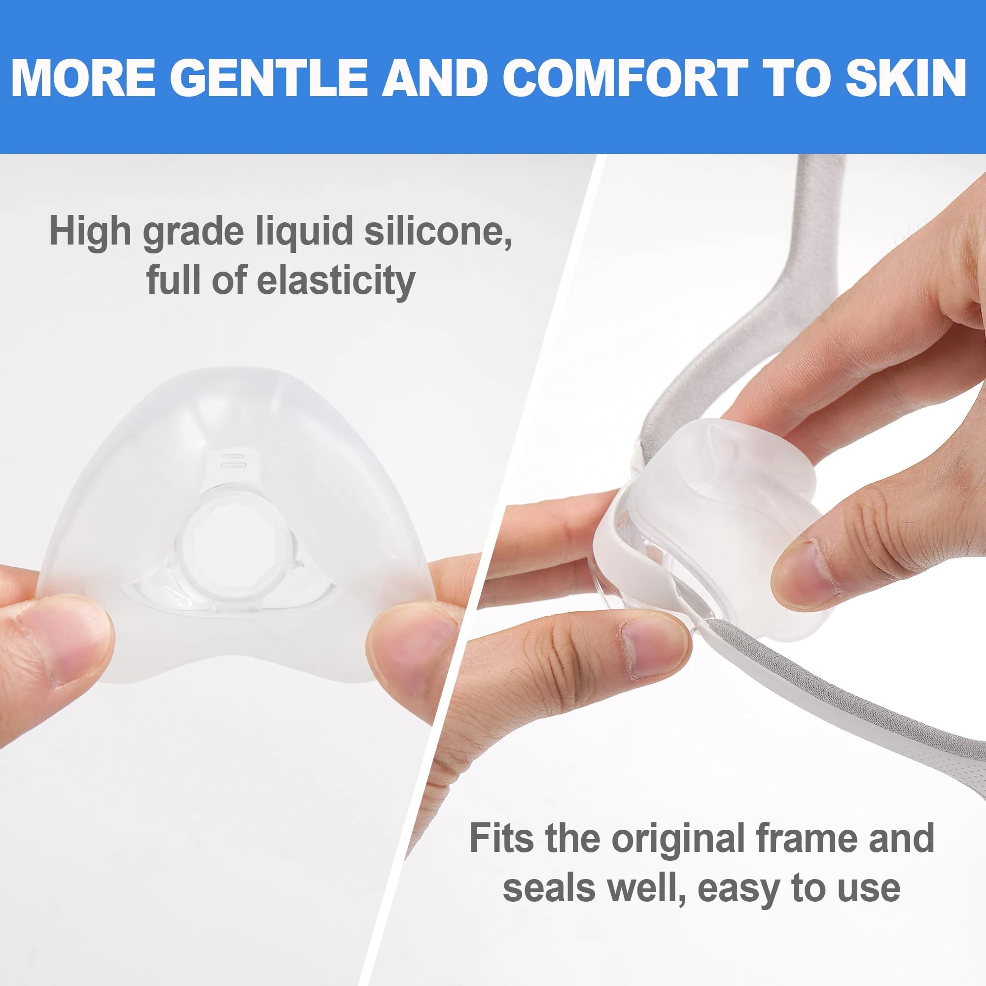 Pack of 2 Replacement Masks (L) for Airfit N20, Comfortable Fit & Softer Wear, Compatible with Original Frame, High Quality & Durable Replacement Cushion Accessories, High Quality CPAP Accessories by L - Image 3