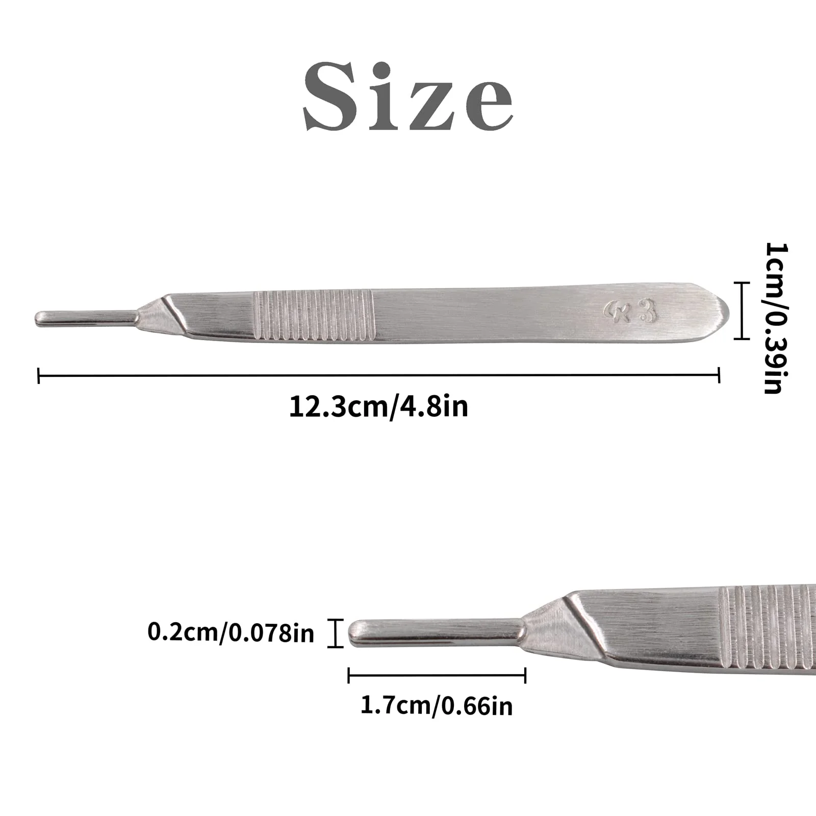 Pack of 2 Scalpel Holder No.3 Suitable for Blades No. 10, 11, 12, 15, Rust Resistant Stainless Steel, Lightweight and Durable, Ideal for Surgical Students, Educational Purposes, DIY Repair Equipment - Image 2