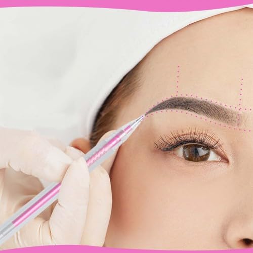 Pack of 2 Skin Markers, Surgical Skin Marker, Permanent Make Up Pen, Tattoo Piercing Positioning Pen, Eyebrow Pen, with 3 Refills, for Eyebrows, Lips, Body Art (Pink) - Image 5