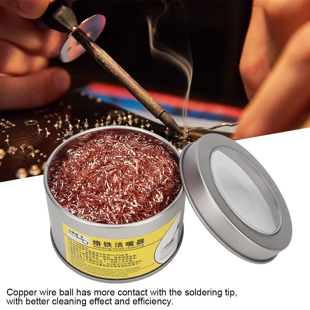 Pack of 2 Soldering Iron Soldering Tip Cleaner Soldering Tip Cleaning Wire Soldering Tip Cleaning Ball and Base Copper Wire Cleaning Ball Copper (Copper) Kupfer - Image 5