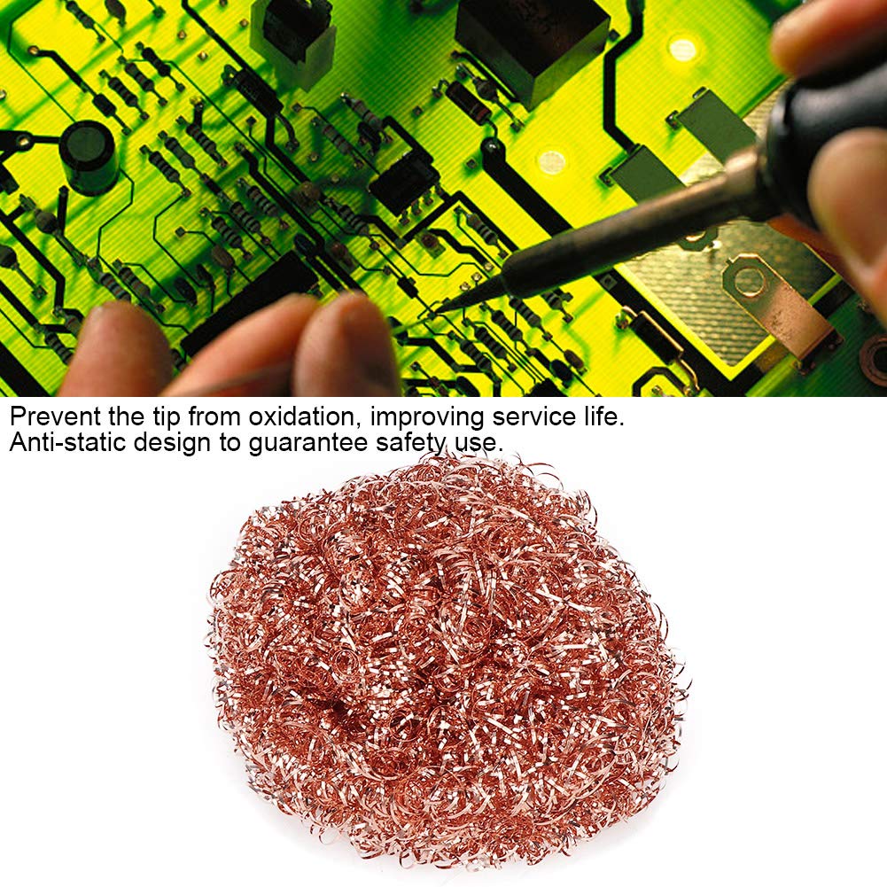 Pack of 2 Soldering Iron Soldering Tip Cleaner Soldering Tip Cleaning Wire Soldering Tip Cleaning Ball and Base Copper Wire Cleaning Ball Copper (Copper) Kupfer - Image 6