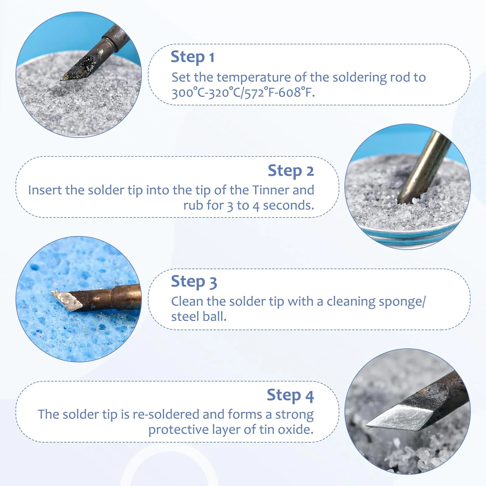 Pack of 2 Soldering Tip Cleaner, 60 g Soldering Tips Reactivator, Can Remove the Oxide Layer, Used to Activate the Oxide Soldering Iron Tip - Image 6