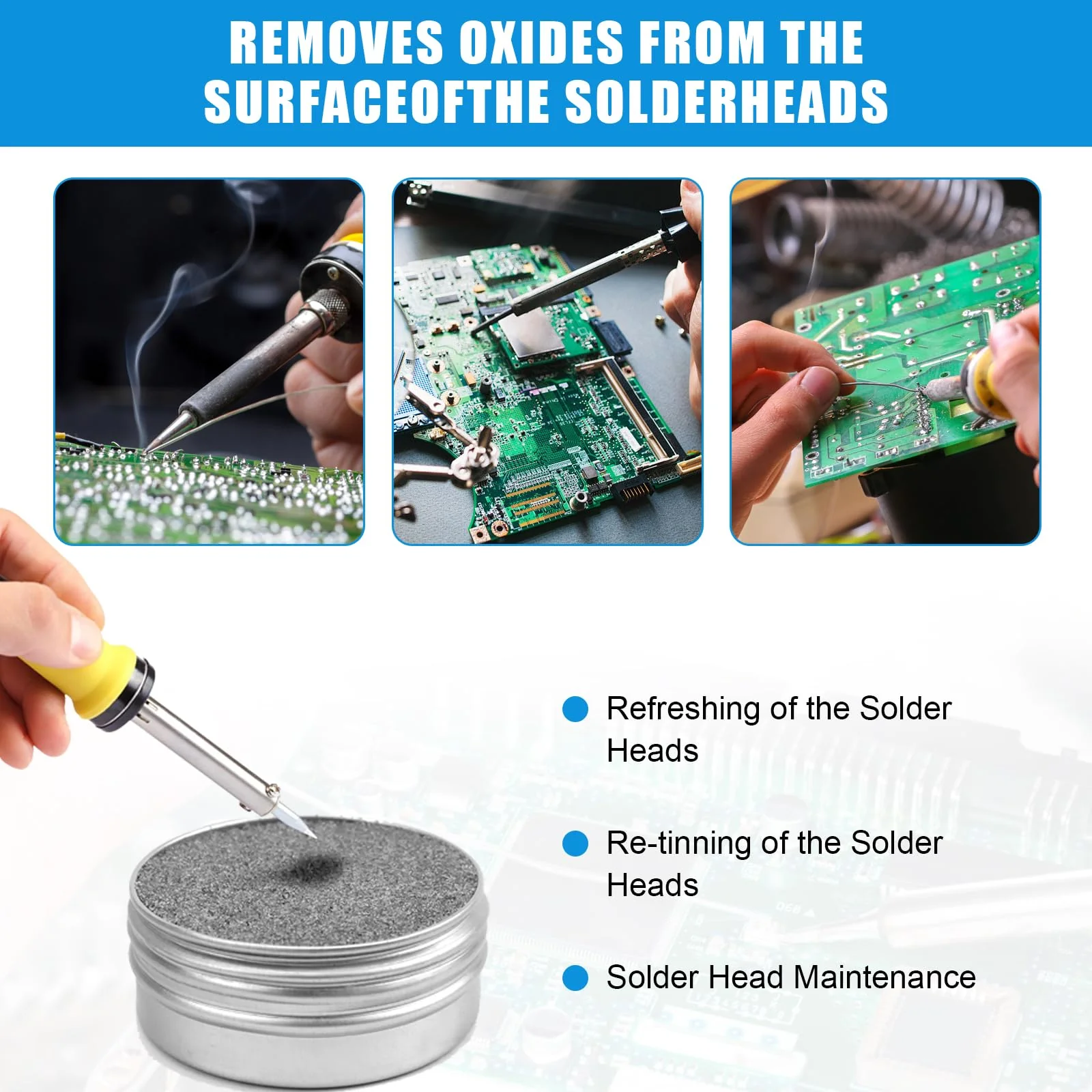 Pack of 2 Soldering Tips, Reactivator, Lead-Free Soldering Tip Cleaner, Removable Oxide Layer, for Reactivating Oxidised Soldering Tips, 32 g - Image 3