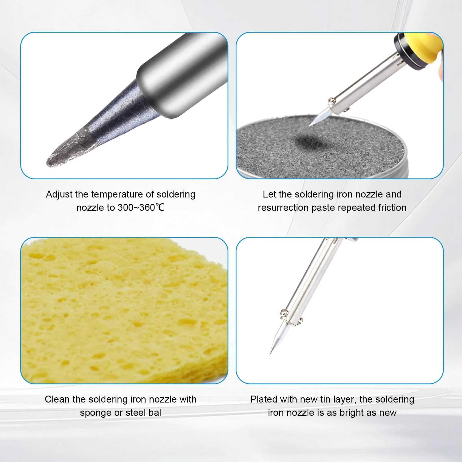 Pack of 2 Soldering Tips, Reactivator, Lead-Free Soldering Tip Cleaner, Removable Oxide Layer, for Reactivating Oxidised Soldering Tips, 32 g - Image 6