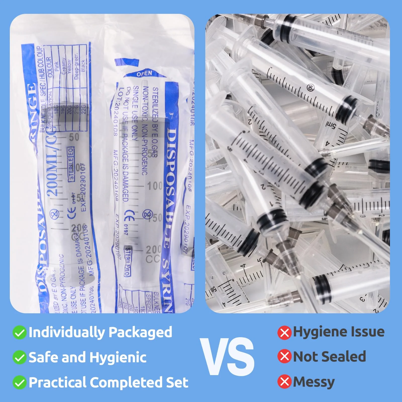 Pack of 2 Syringes, 200 ml Syringe with Hose, Large Syringe, Oil Syringe, Syringe Set for Industrial Use 200ml - Image 5