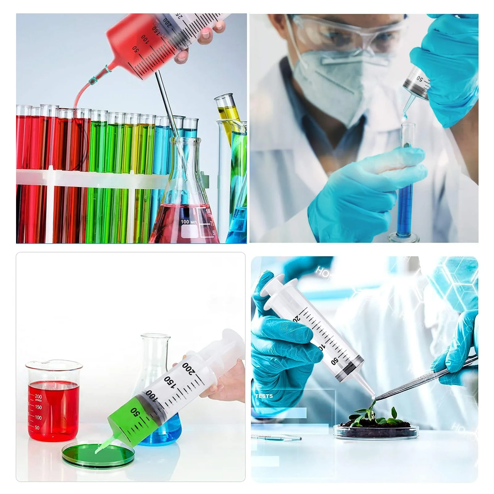 Pack of 2 Syringes, Syringe 200 ml + 300 ml, Syringe with Hose, Large Syringe, Oil Syringe, Dosing Syringe Without Needle, Syringe Set for Laboratory, Industry, Animal Feeding 200ml+300ml - Image 7