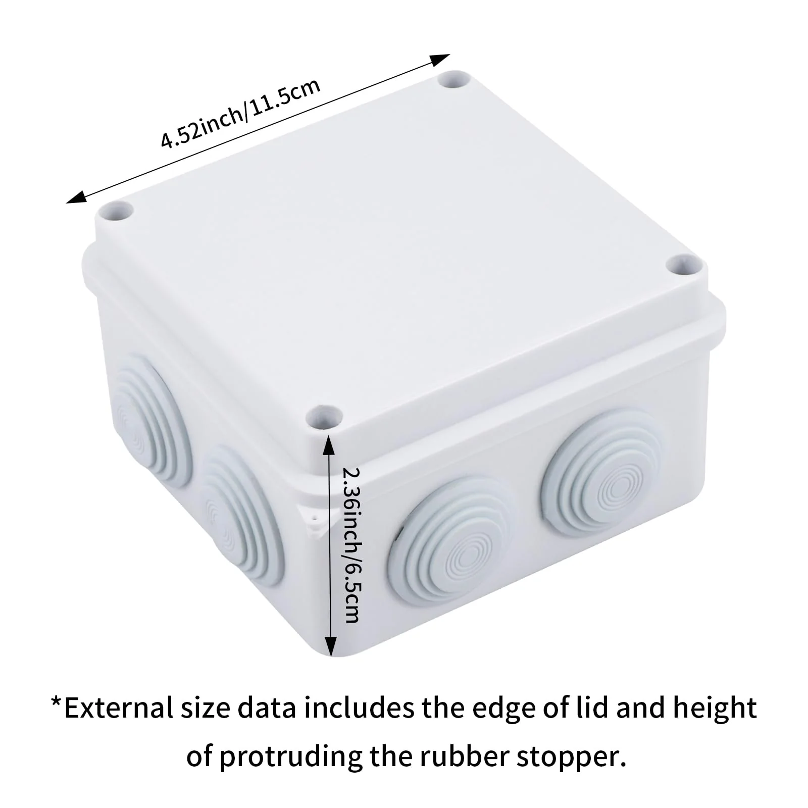 Pack of 2 Waterproof Junction Boxes, Waterproof IP65, Surface-Mounted Junction Box, Outdoor Waterproof Junction Box, Plastic Electrical Box, Junction Box, Junction Box, Distribution Box, White - Image 2