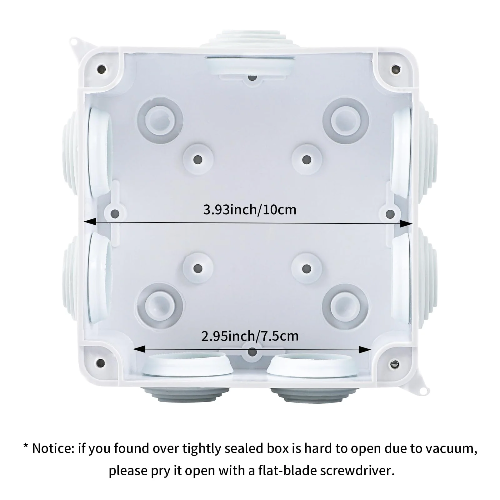 Pack of 2 Waterproof Junction Boxes, Waterproof IP65, Surface-Mounted Junction Box, Outdoor Waterproof Junction Box, Plastic Electrical Box, Junction Box, Junction Box, Distribution Box, White - Image 3