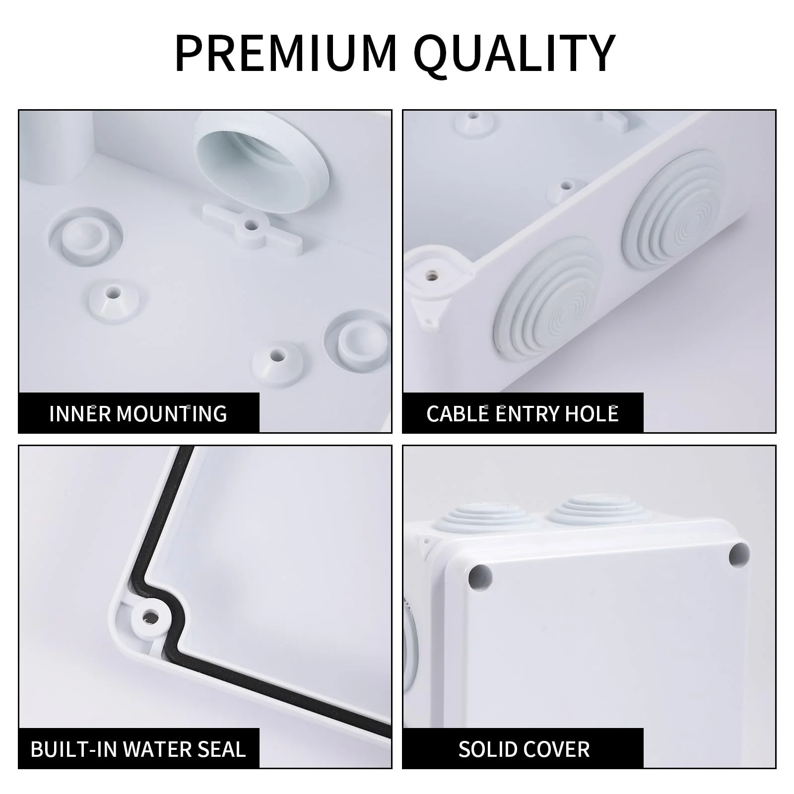 Pack of 2 Waterproof Junction Boxes, Waterproof IP65, Surface-Mounted Junction Box, Outdoor Waterproof Junction Box, Plastic Electrical Box, Junction Box, Junction Box, Distribution Box, White - Image 4