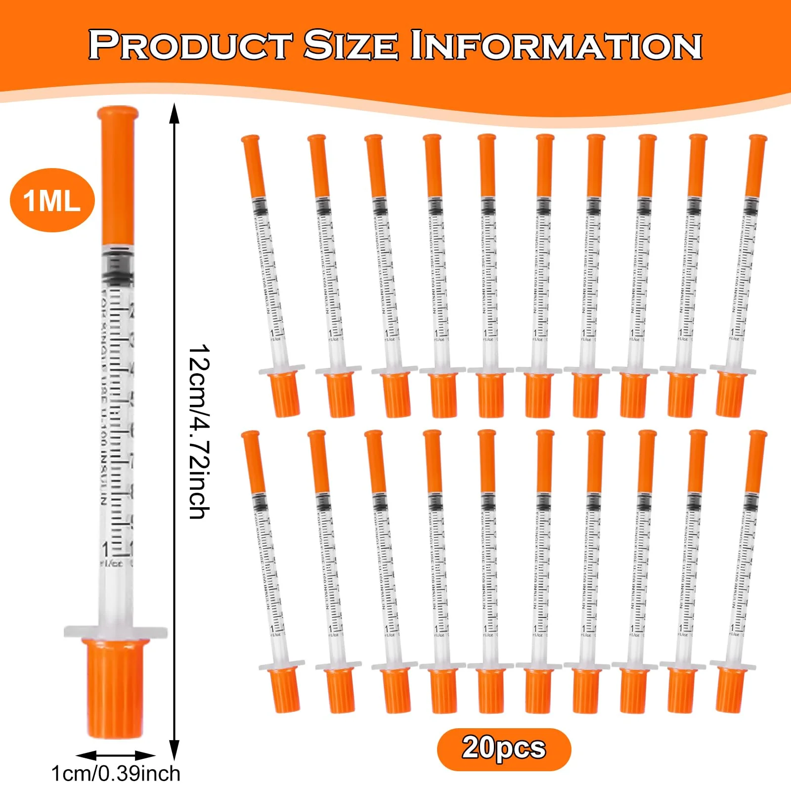 Pack of 20 1 ml Plastic Tube Syringes Multi-Purpose Measuring Tools Plastic Individually Packed Liquid Measuring Syringe with Plastic Tubes Pet Feeding Plant Watering - Image 2
