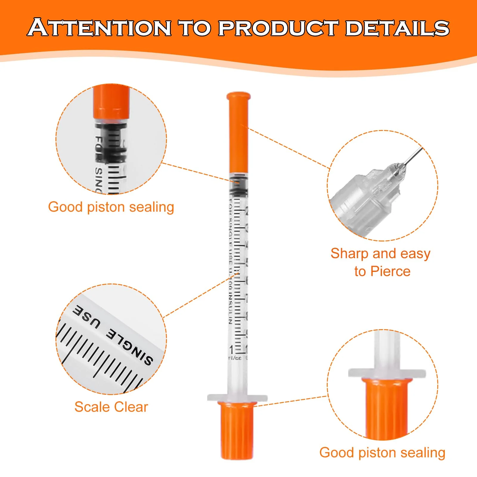 Pack of 20 1 ml Plastic Tube Syringes Multi-Purpose Measuring Tools Plastic Individually Packed Liquid Measuring Syringe with Plastic Tubes Pet Feeding Plant Watering - Image 3