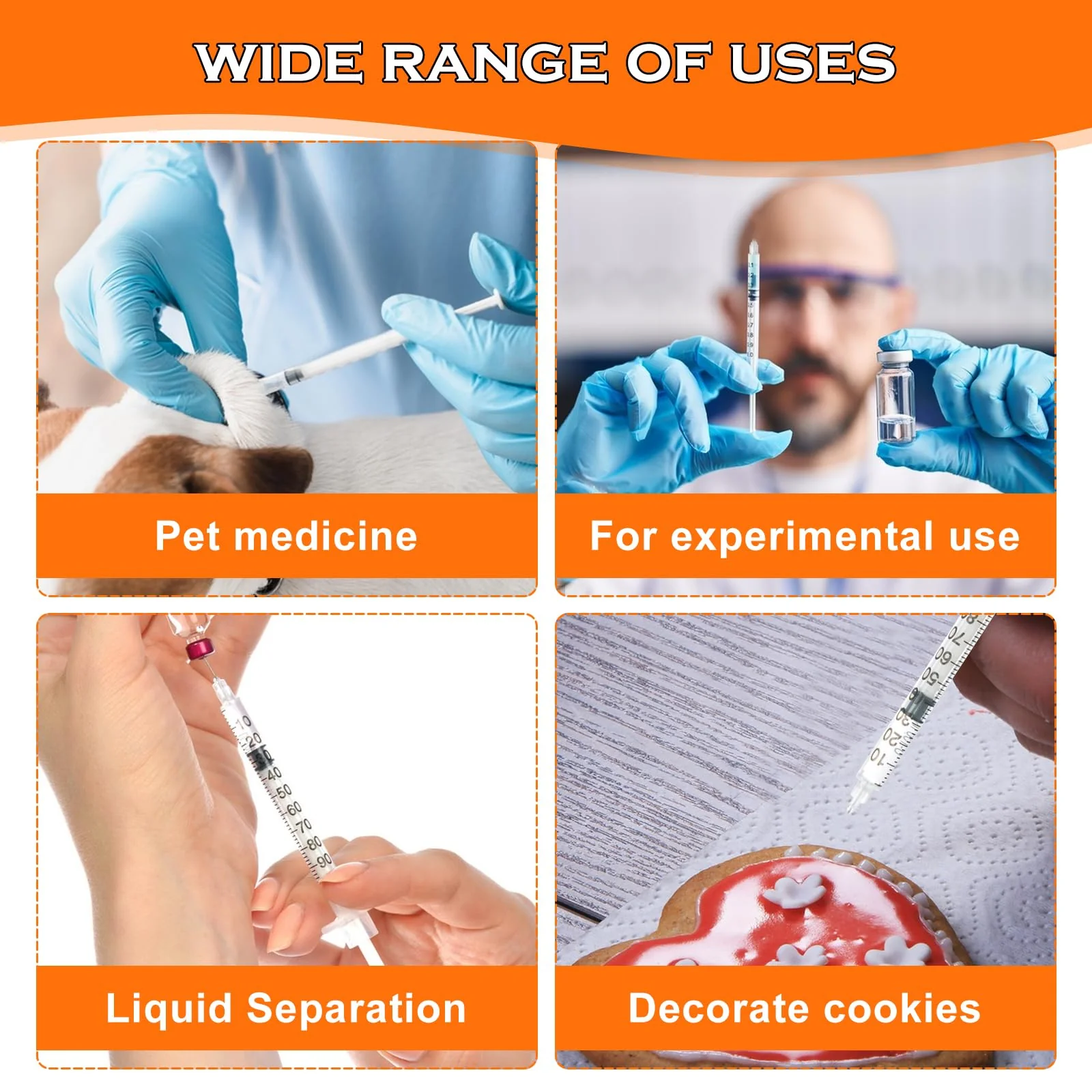Pack of 20 1 ml Plastic Tube Syringes Multi-Purpose Measuring Tools Plastic Individually Packed Liquid Measuring Syringe with Plastic Tubes Pet Feeding Plant Watering - Image 4