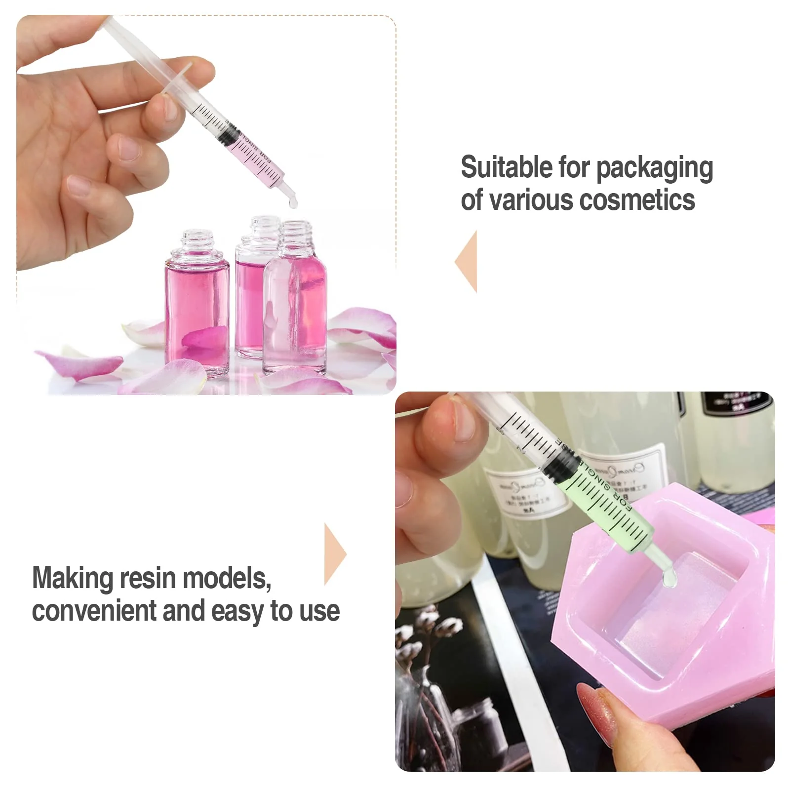 Pack of 20 3 ml Syringe Plastic Syringes with Lid Sterile Colostrum Syringe Set without Needle for Feeding, Liquid Syringe for Glue, Ink, Motor Oil, Newborn Animal Feeding Lab - Image 4